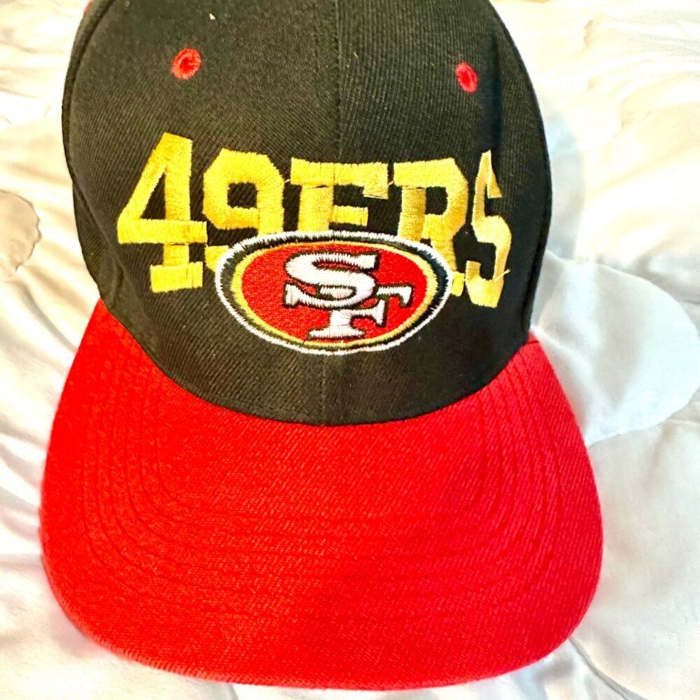 L.O.G.A. 49ers Embroidered Snapback Black/Red Basbeall Hat SNAPBACK CAP